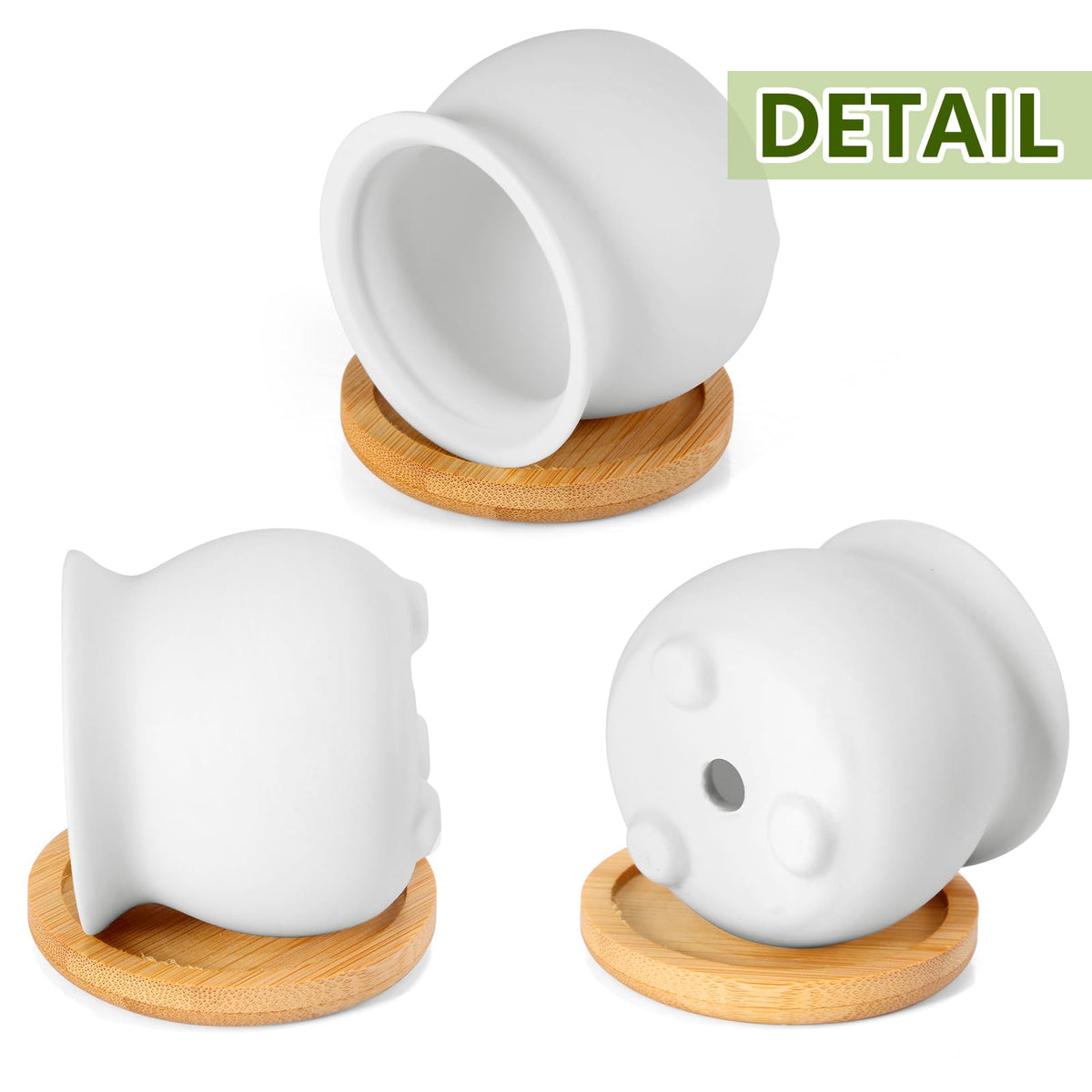 Remerry bamboo tray with pot catching drips for clean surfaces
