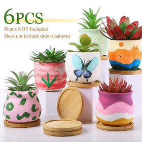 Remerry paintable ceramic succulent pot 3.5 inch for DIY color customization