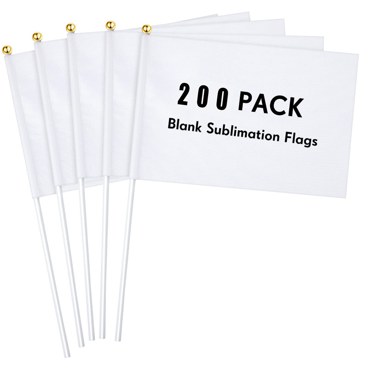 Remerry white blank sublimation mini flag on a stick for DIY banners