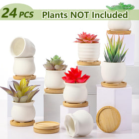 Remerry white ceramic succulent pot close-up showing drainage hole and matte finish.