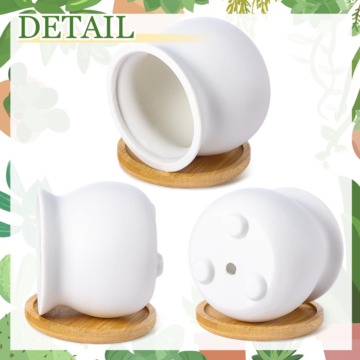 Remerry white matte succulent pot with drainage hole supports healthy watering