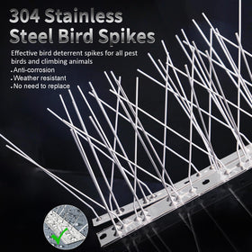 REMIAWY spikes along window sill deter birds and protect the surface.