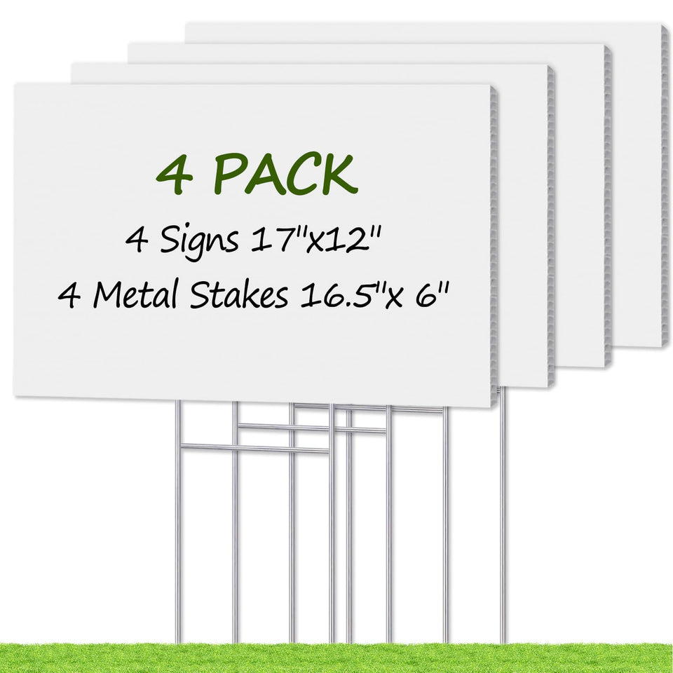 REMIAWY blank yard signs 17x12 with stakes for durable outdoor visibility.