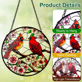 Remiawy cardinal sun catcher with vibrant light transmission enhances home ambience.