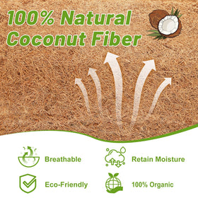REMIAWY coconut liner in hanging basket provides breathable moisture retention.