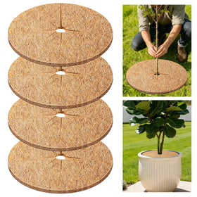 REMIAWY coconut coir tree ring around base enhances moisture retention and root protection