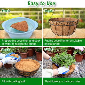 REMIAWY natural coco liner protects plants from wind and sun while outdoors.