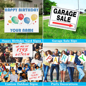 REMIAWY customizable yard sign ready for DIY messages and party events