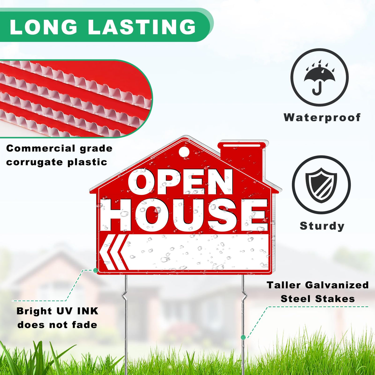 REMIAWY double-sided open house sign for visibility from every angle