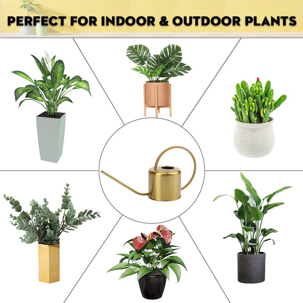 REMIAWY gold-finished decorative watering can adds vintage charm to home decor