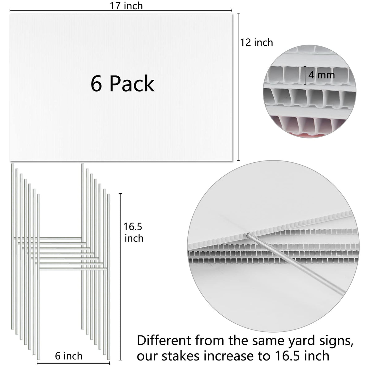 REMIAWY galvanized H-stakes with yard signs ensure stable outdoor display