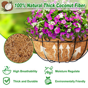 REMIAWY 12 inch coco liner, round shape, durable and keeps soil neatly contained.