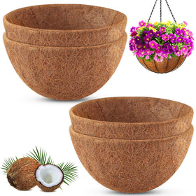 REMIAWY hanging basket coco liner 16in pack, breathable natural fiber for better plant growth