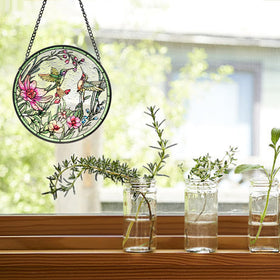 REMIAWY hummingbird glass decor brightens windows with vivid colors