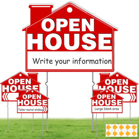 REMIAWY open house sign kit with five signs and stakes for real estate advertising