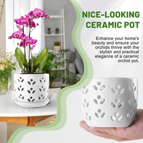 REMIAWY orchid pot, small 5-inch size, perfect for compact orchid arrangements
