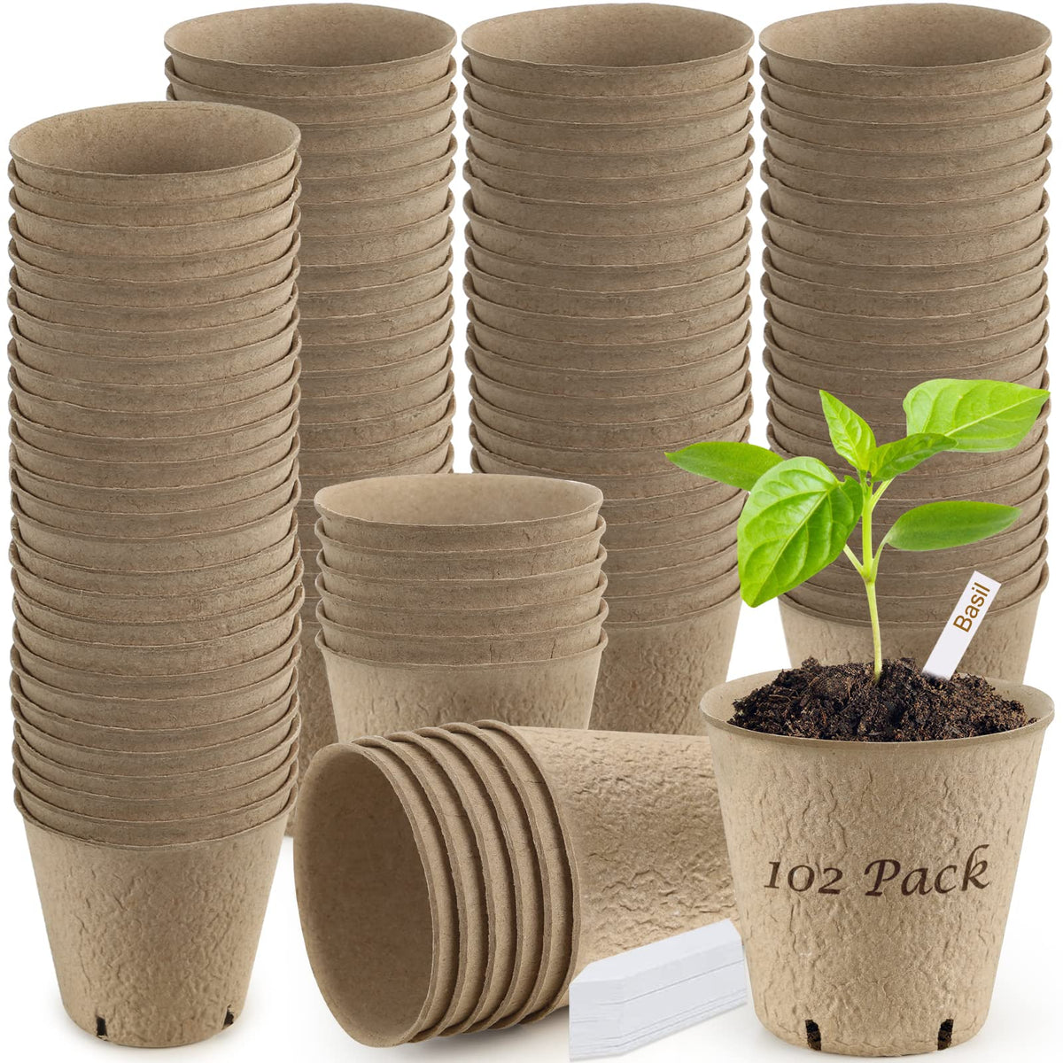 REMIAWY 3.15-inch peat pots support healthy seed germination with breathable, sturdy walls.