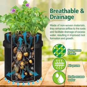 REMIAWY potato grow bags foldable design enabling easy storage after harvest.