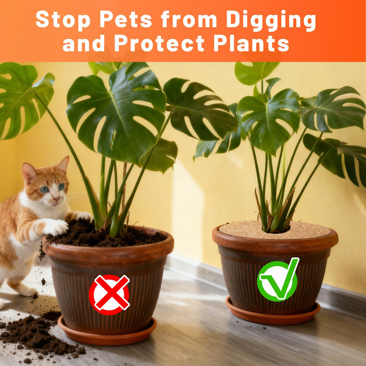 REMIAWY round soil cover suits indoor pots and outdoor planters