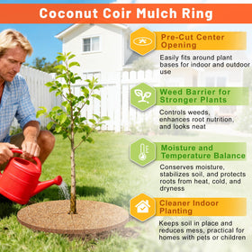 REMIAWY tree ring mulch mat pre-cut center hole for quick installation
