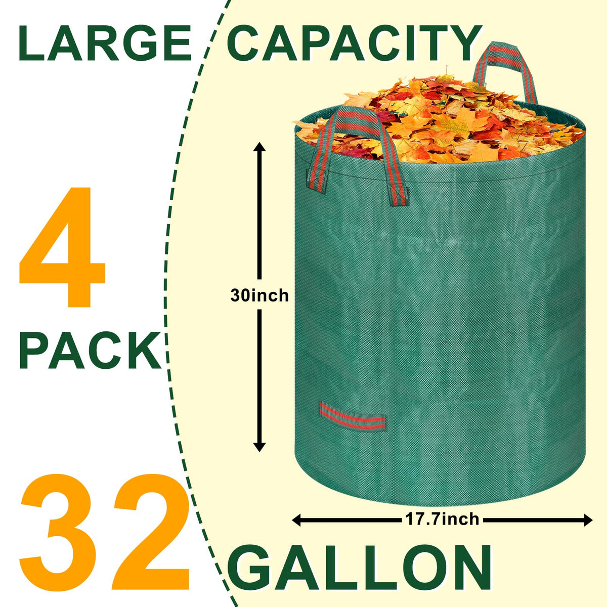 REMIAWY yard bags with plastic ring stay upright during filling