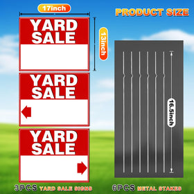 REMIAWY yard sale kit includes signs, stakes, and arrows for quick setup