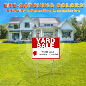REMIAWY yard sale sign with directional arrows guides buyers to your event