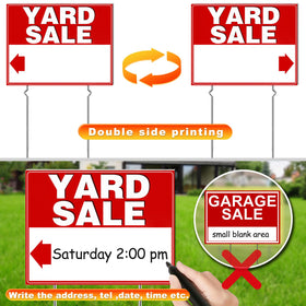 REMIAWY yard sale sign double-sided increases visibility from both directions