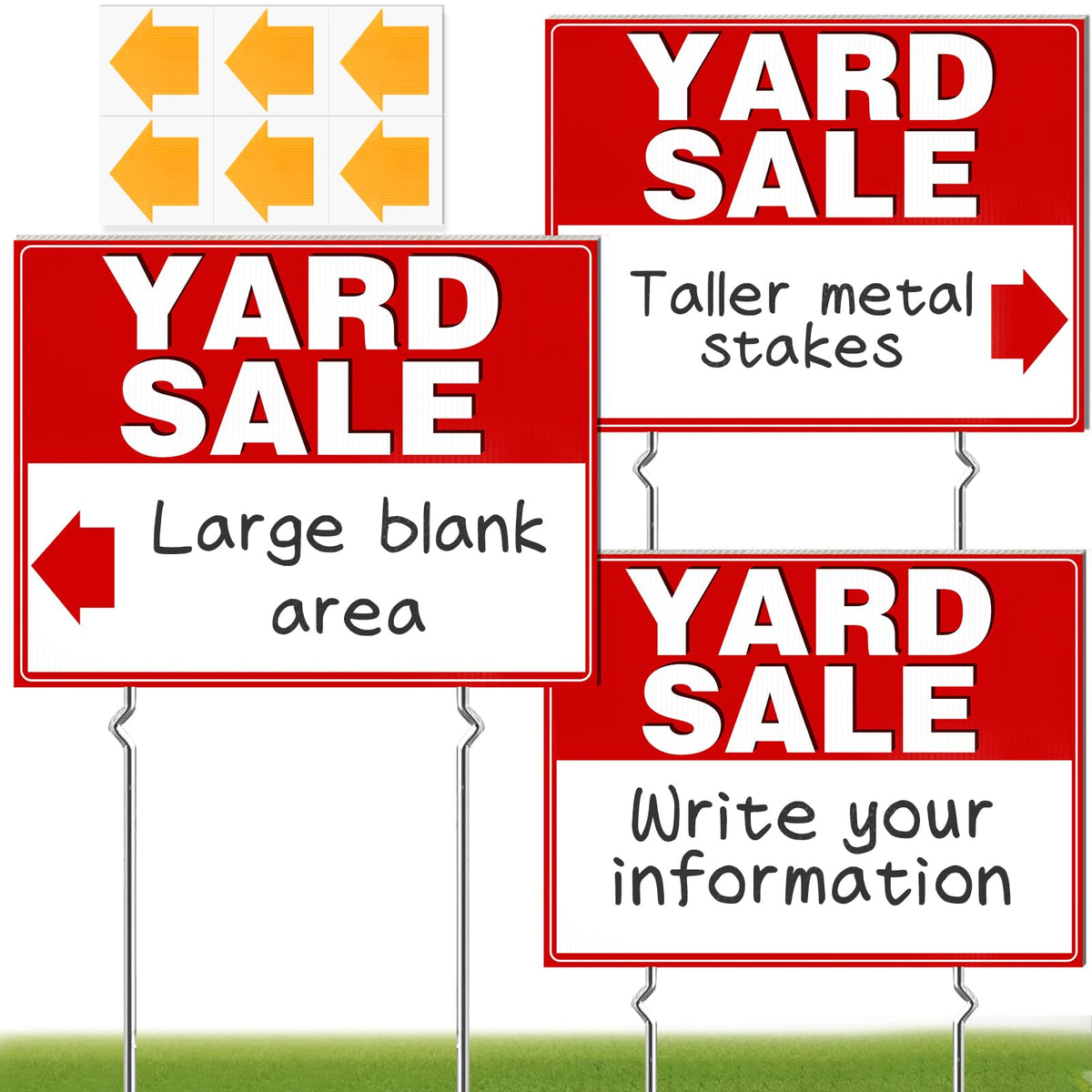 REMIAWY yard sale sign with bold colors improves street-side visibility for passersby