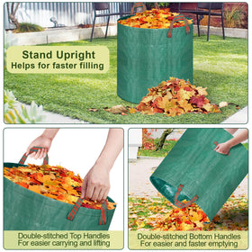 REMIAWY yard waste bags are reusable and foldable for compact storage.