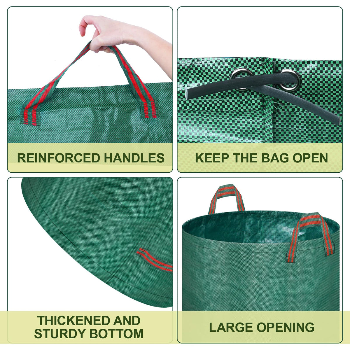 REMIAWY yard waste bags have reinforced handles for simple transport.