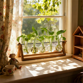 Renmxj Propagation Station on an office desk provides a calming green accent.