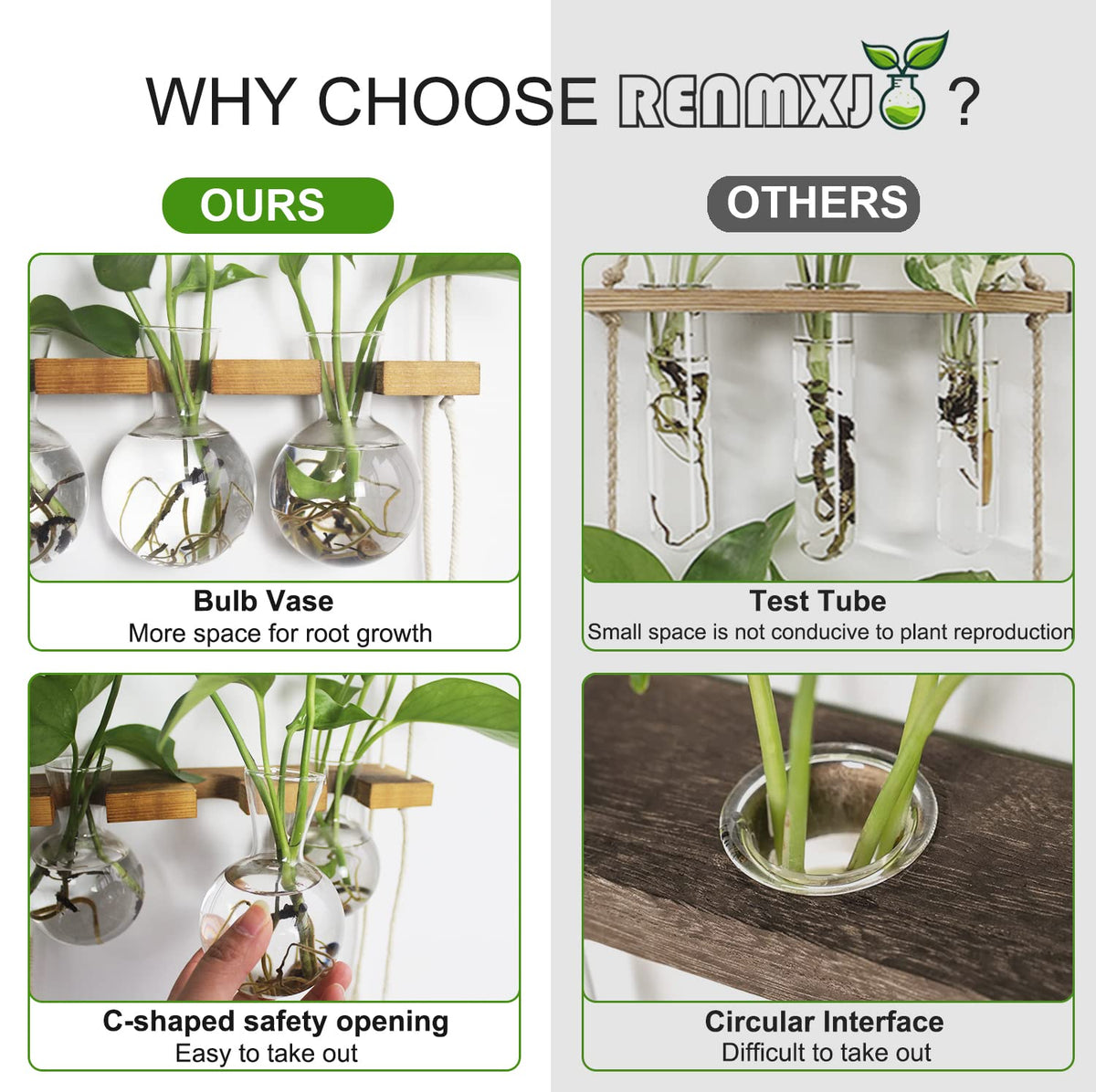 Renmxj wall mount plant decor brightens a home office or living room