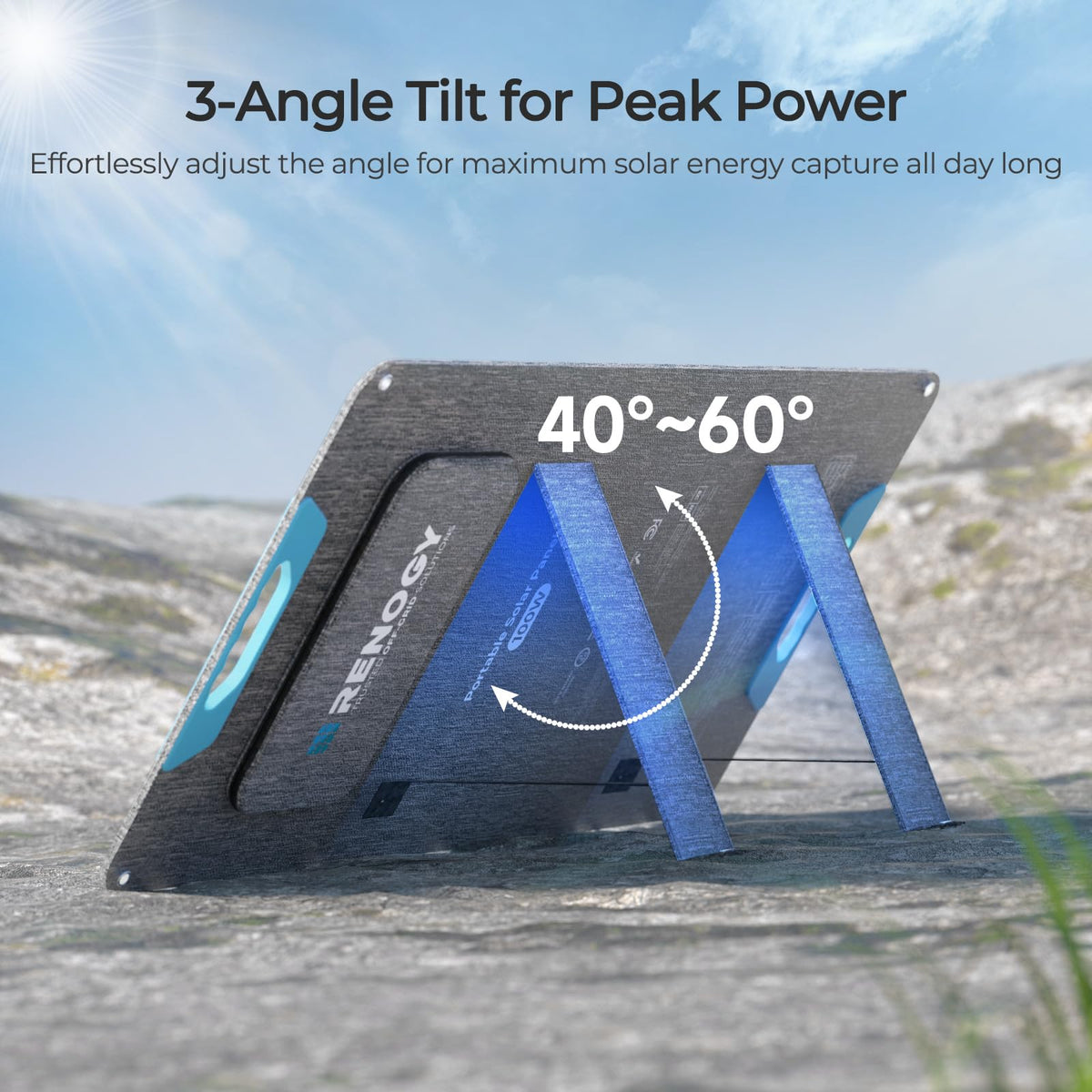 Renogy 100W panel in carry bag ready for easy transport.