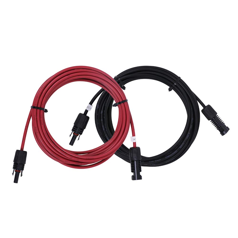 Renogy 12AWG connectors, female and male, secure connection in off-grid setups.