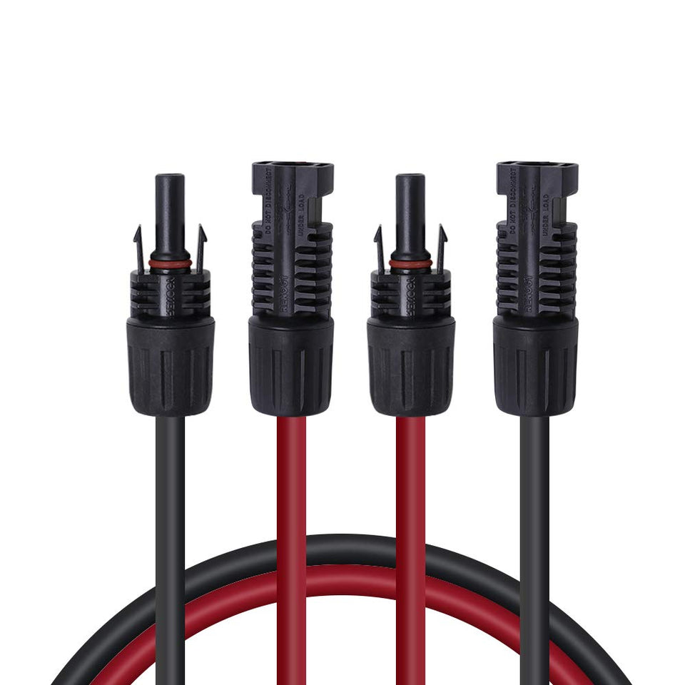 Renogy 20ft extension cable with dual connectors for easy solar panel wiring.