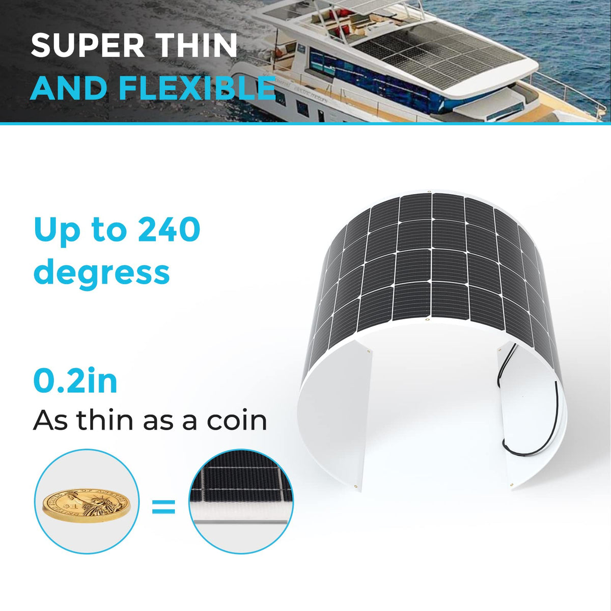 Renogy 240-degree bendable panel enabling curved surface installation