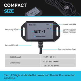 Renogy BT-1 powered through RJ12 port supports reliable setup without extra power.