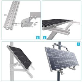 Renogy end clamps and fasteners keep panels secure.