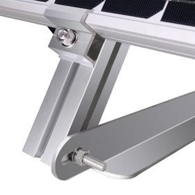 Renogy pole-mount L-channels provide sturdy panel support.