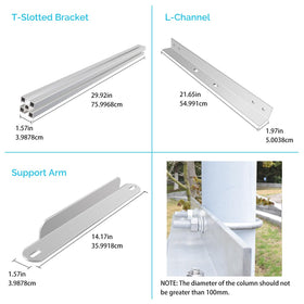 Renogy pole-mount support arm adds extra stability.