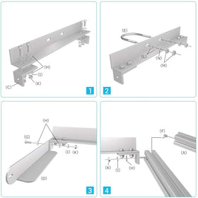 Renogy U-bolts with hardware enable secure surface attachment.