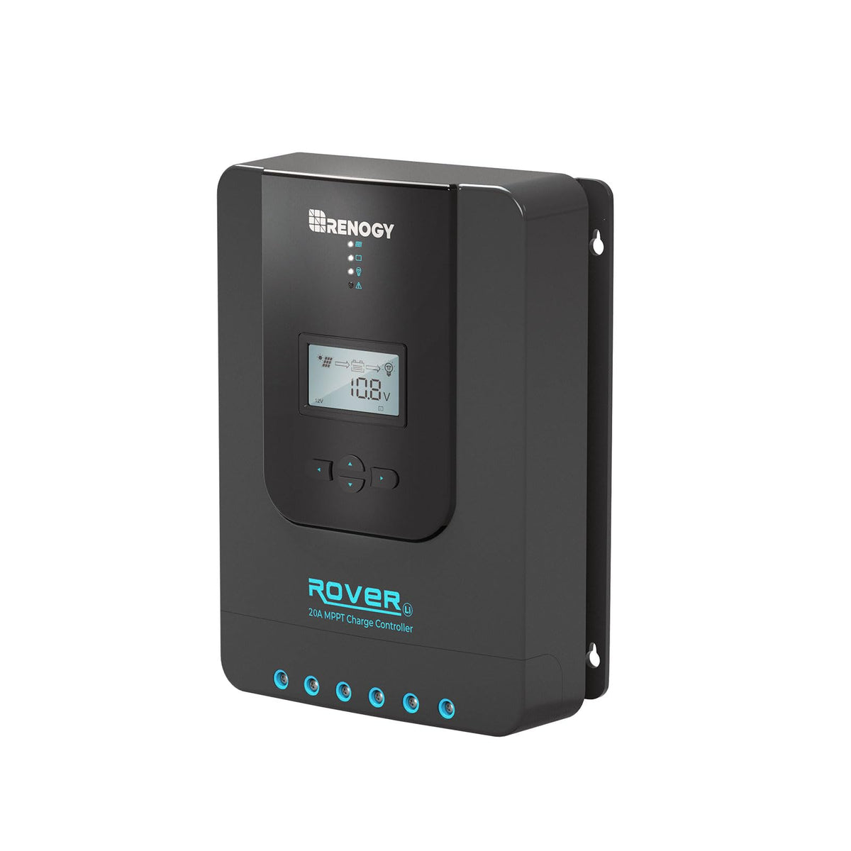 Renogy Rover 20A MPPT controller with DC input for RVs and off-grid systems, efficient power management.