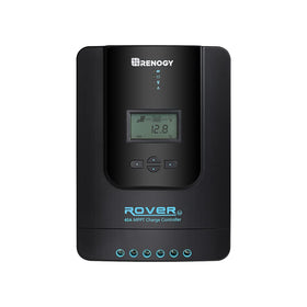 Renogy Rover 40A MPPT controller front panel display shows real-time charging data for quick checks.