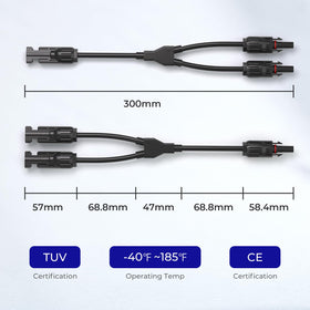 Renogy connector supports 14AWG–10AWG cables for versatile configurations