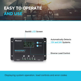 Renogy Wanderer 10A installed in an RV or boat for tidy, reliable charging.