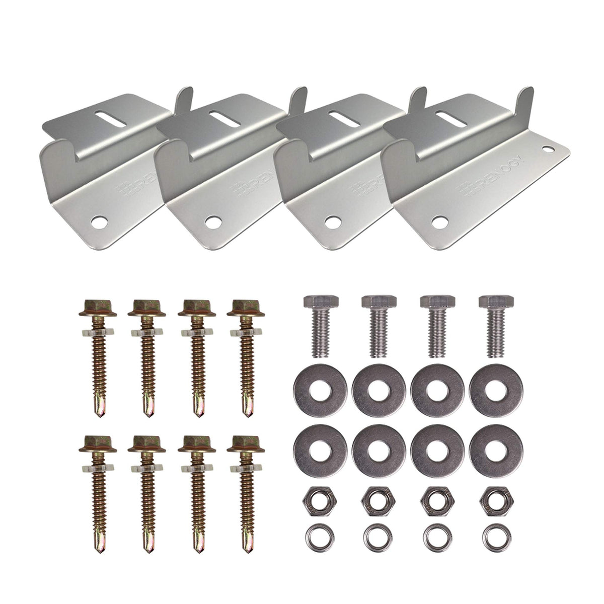 Renogy Z-Brackets for roof mount securely attach a panel on an RV roof.