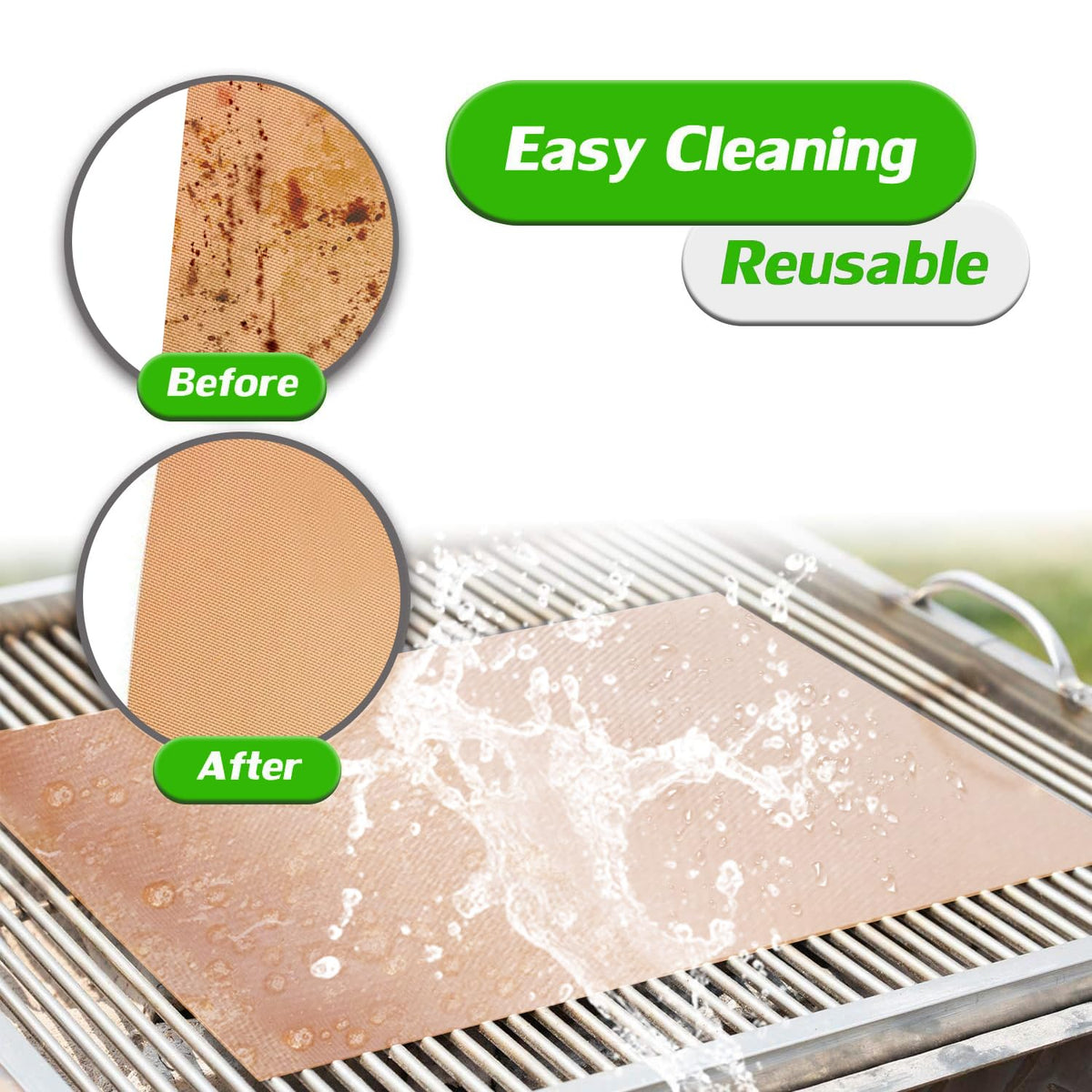 Renook cut-to-fit grill mats adapt to any grill or pan