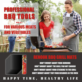 Renook grill mats cut-to-fit for any grill configuration, maximizing space and efficiency