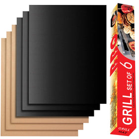 Renook grill mats on a gas grill delivering even heat and non-stick performance.